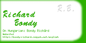 richard bondy business card